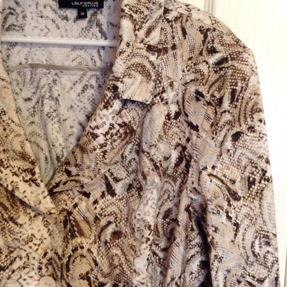 Laura Plus Petites Women's Animal Snakeskin Print Jacket Blazer Size 20 - Picture 2 of 8